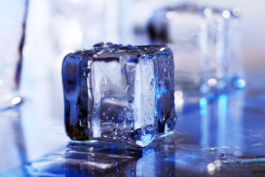 Beautiful composition of wet ice cubes