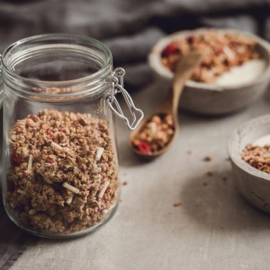 Granola. Delicious breakfast on the table