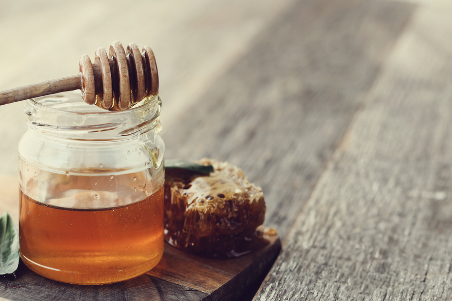 Natural food. Delicious honey in a jar