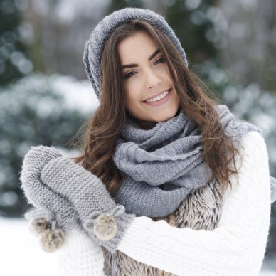 Lovely woman enjoying the winter