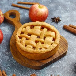 Homemade mini apple pie with cinnamon.