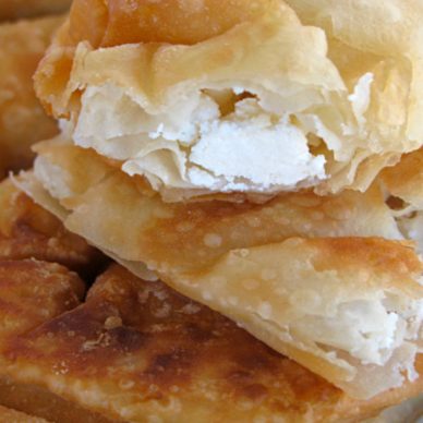 Greek cuisine. Traditional cheese pie.