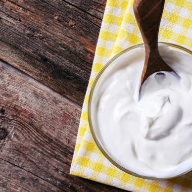 Greek yoghurt on the table