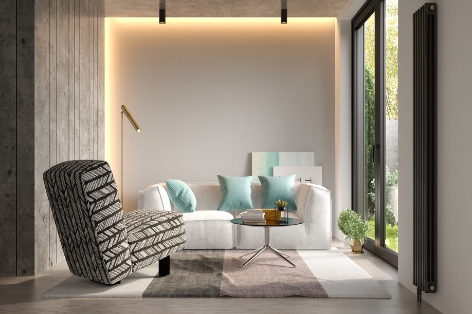 Interior of modern living room with sofa 3 D rendering