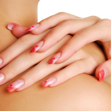 Beauty shape of red women fingernails