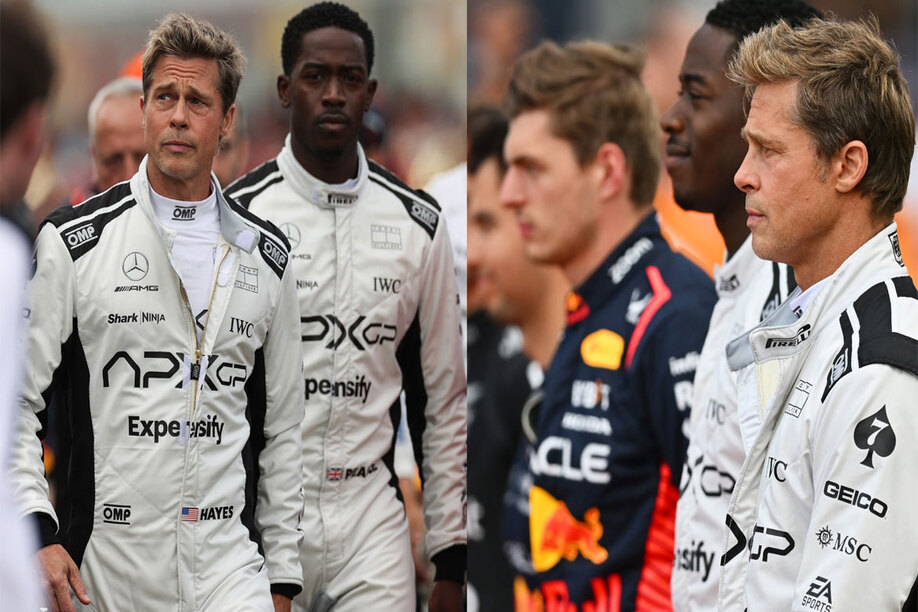Brad Pitt: Οι πρώτες φωτογραφίες με στολή πιλότου της F1 στο Grand Prix στη Βρετανία
