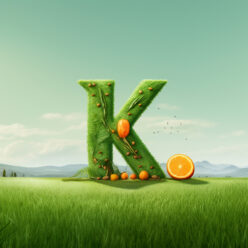 view-3d-letter-k-with-grass-citrus-field (1)