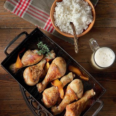 Κοπανάκια κοτόπουλου ψημένα σε μπίρα