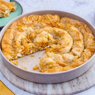 Στριφτή κολοκυθόπιτα με φέτα