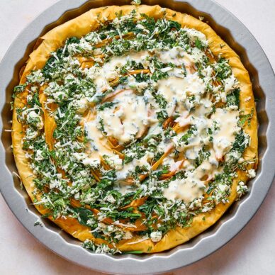 Σπανακόπιτα με τυρί σαν ανοιχτή τάρτα-σαλίγκαρος