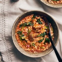 spanakoryzo-kokkinisto-me-manitaria-gastronomos-610×762